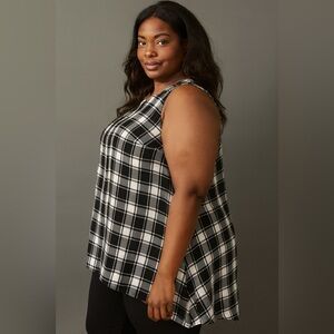 Torrid Cute High-Low Flowy Plaid Tank Top Size 5X